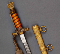 Hand-Chased Scabbard 2nd Model Naval Dagger by WKC