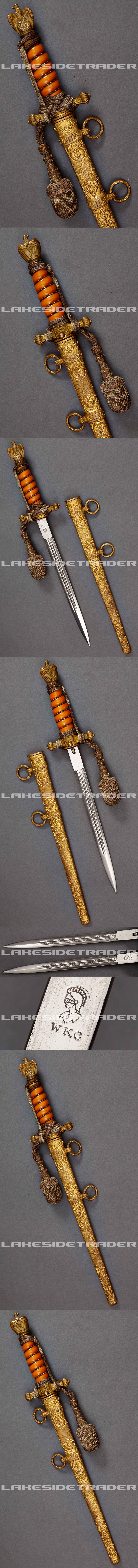 Hand-Chased Scabbard 2nd Model Naval Dagger by WKC