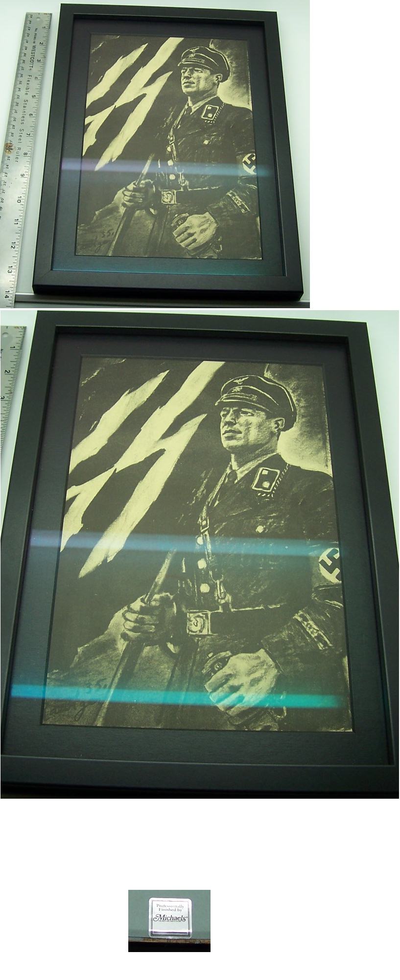 Framed SS Officer Print