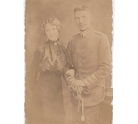 Imperial officer w Bride Postcard