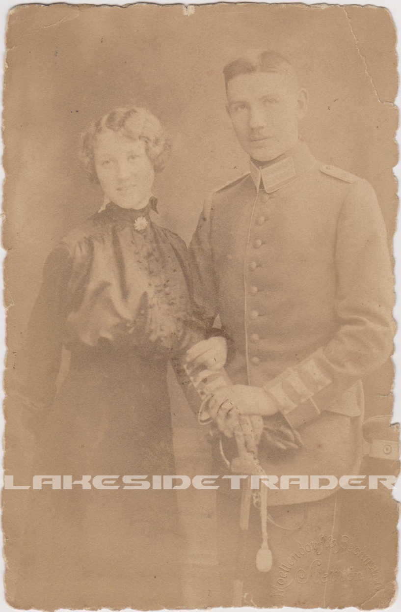 Imperial officer w Bride Postcard