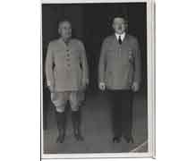 Mussolini & Hitler Postcard