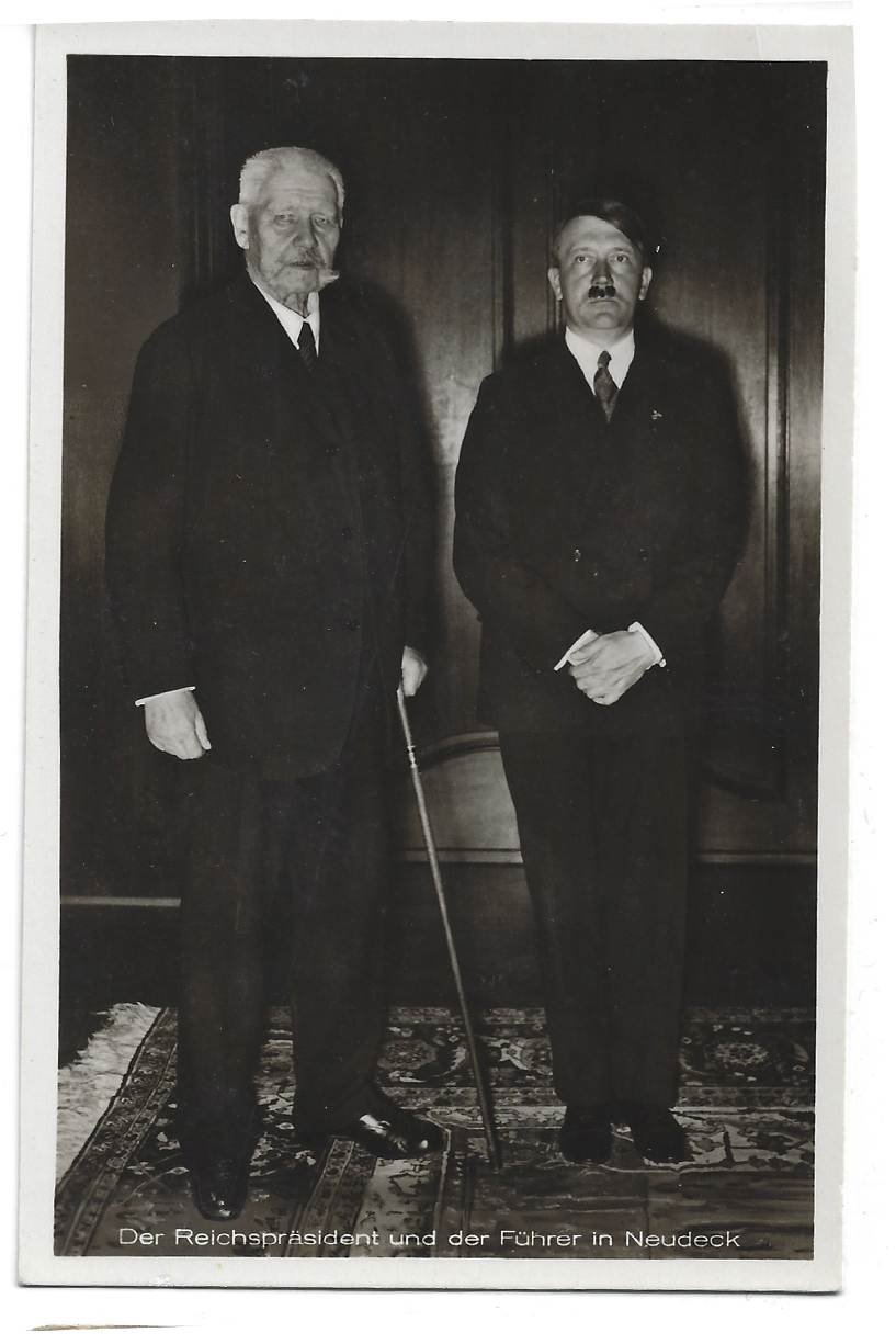Hitler and Hindenburg Postcard