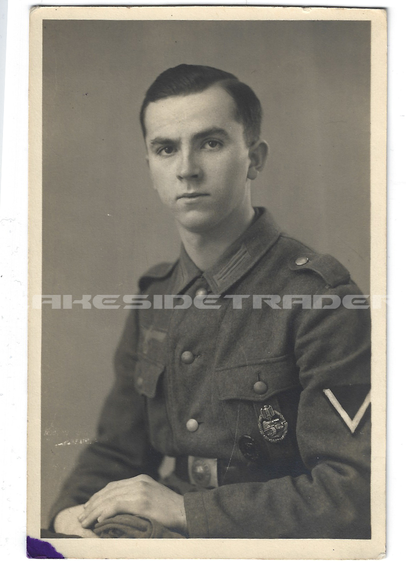 Studio Portrait of Army EM with PAB Postcard