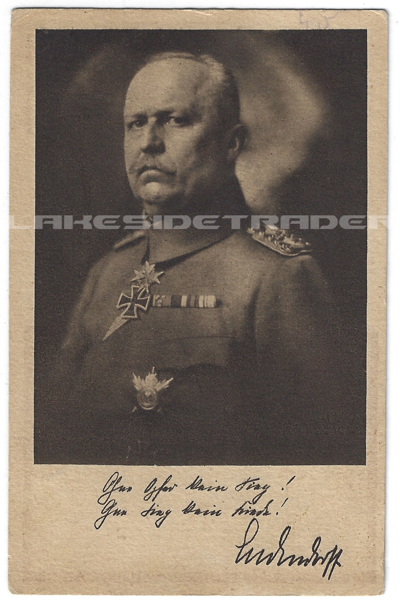 Erich Friedrich Wilhelm Ludendorff Postcard