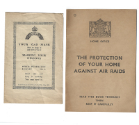 2 British Home Front Booklets Gas Mask/Air Raid