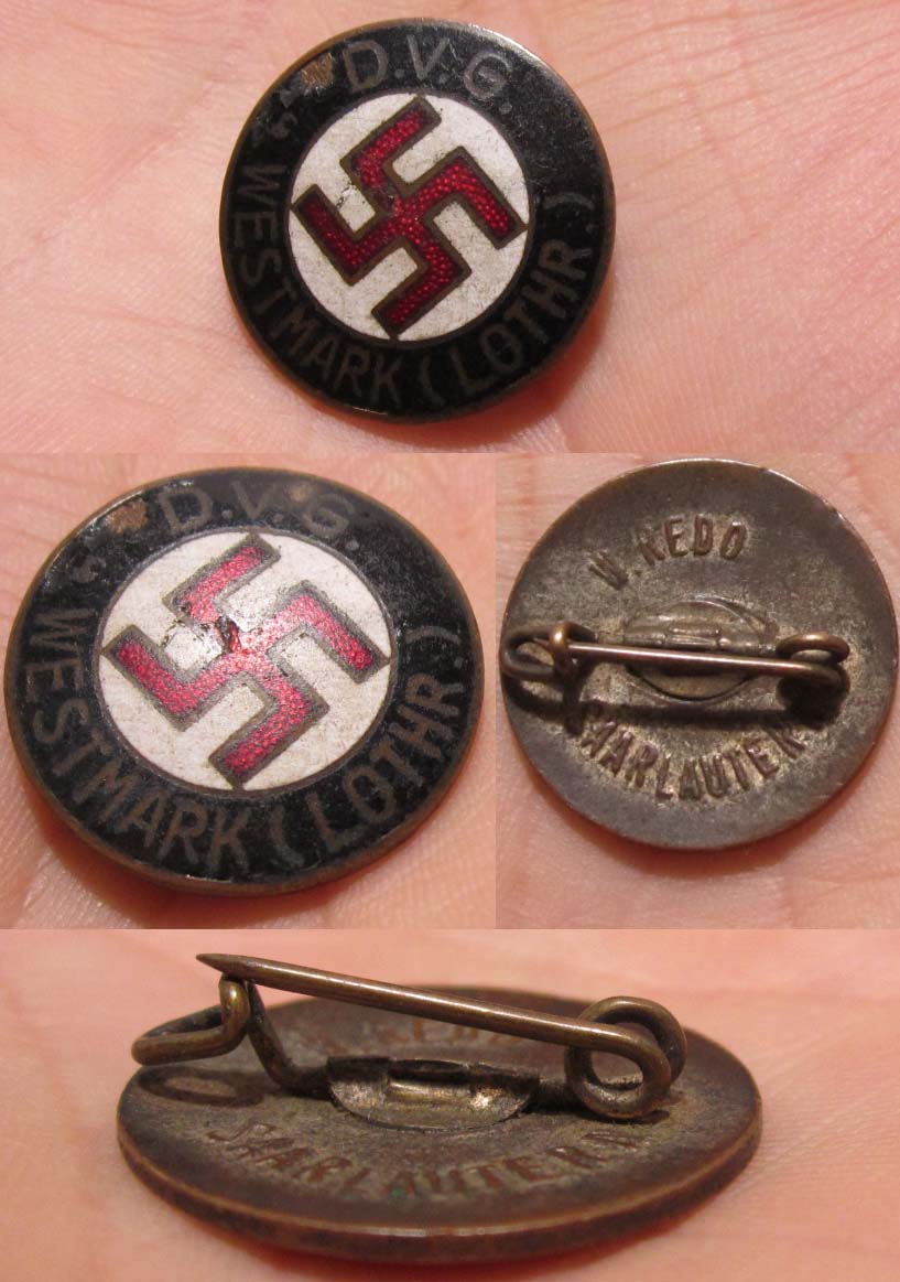 D.V.G. Westmark NSDAP Membership Pin