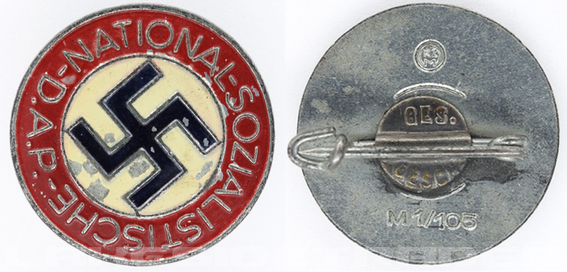 NSDAP Membership Pin by RZM M1/105