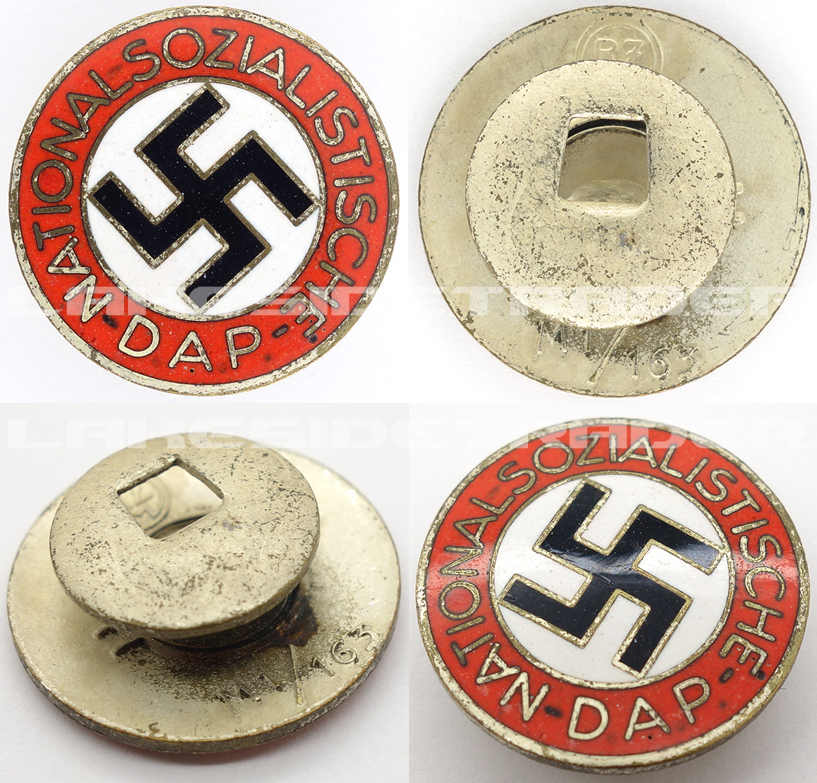 Buttonhole - NSDAP Membership Pin by RZM M1/163