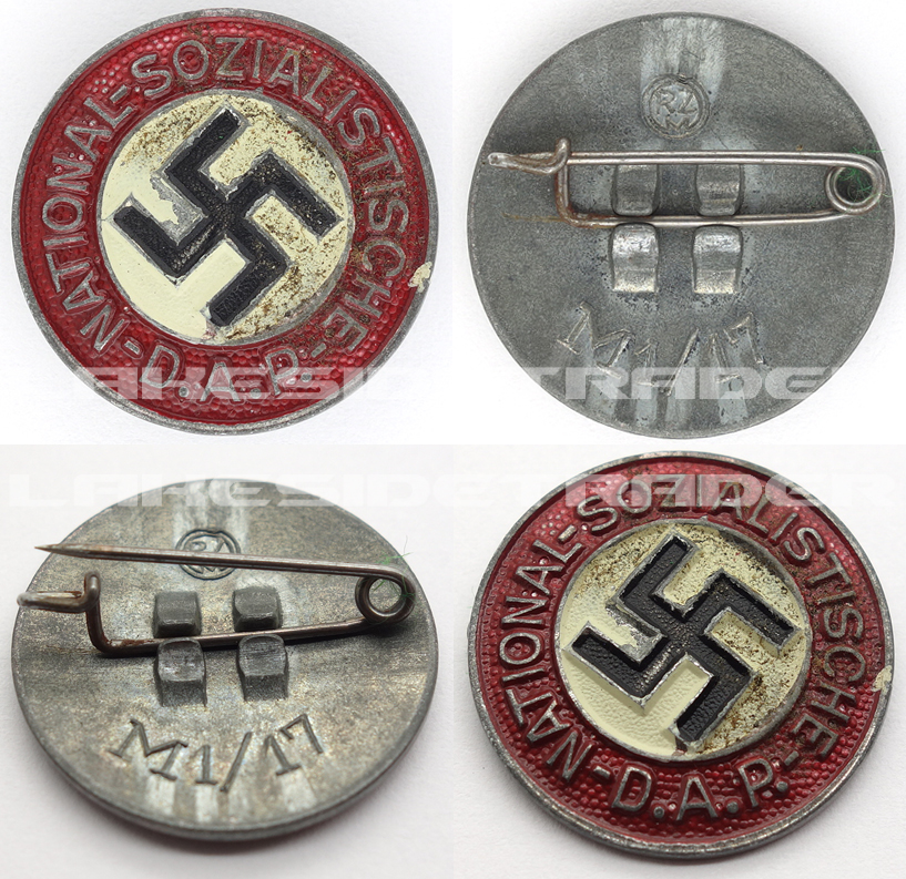 NSDAP Membership Pin by Assmann - RZM M1/17