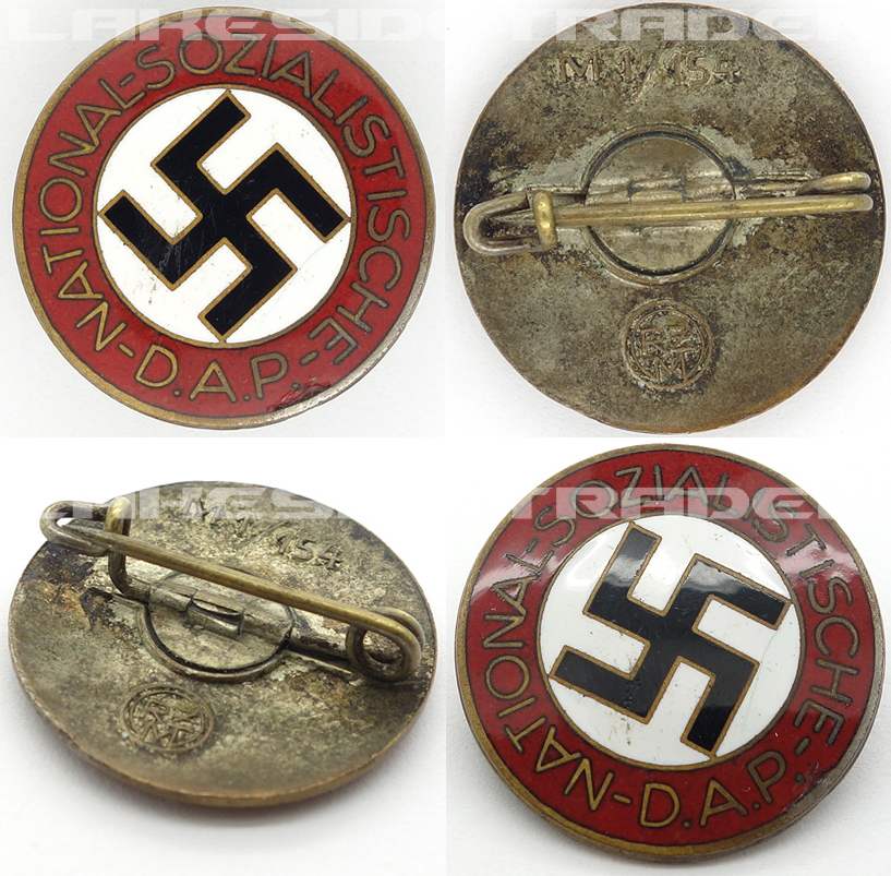 NSDAP Membership Pin by RZM M1/154