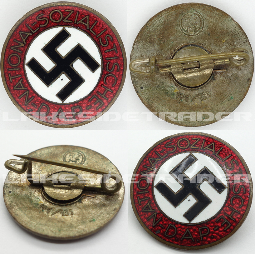 NSDAP Membership Pin by RZM M1/151 