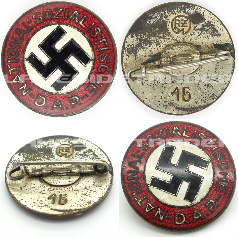 Transitional NSDAP Membership Pin by RZM 15