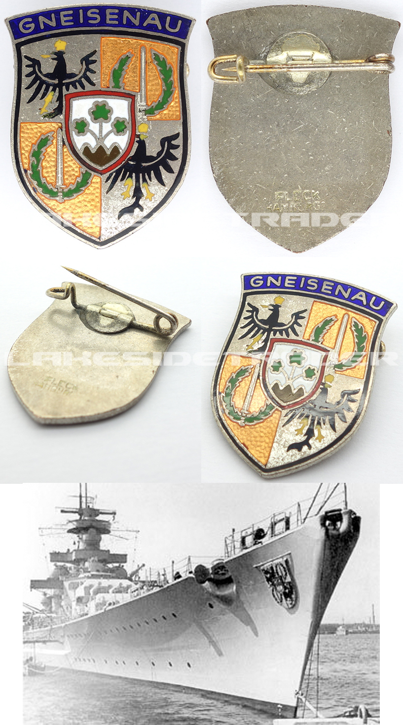 Rare - Navy Gneisenau Battlecruiser Division Badge by Fleck & Sohn