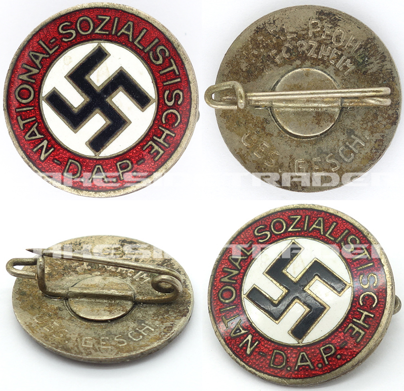Early NSDAP Membership Pin by Karl Pfohl