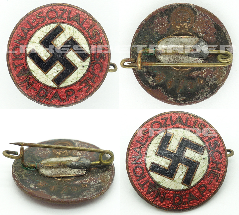 NSDAP Membership Pin by RZM M1/34
