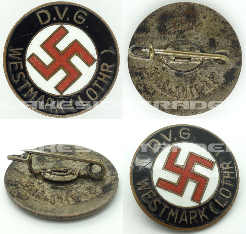 D.V.G. Westmark NSDAP Membership Pin by W. Redo