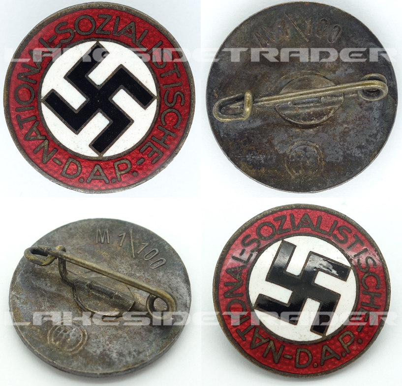 NSDAP Membership Pin by RZM M1/100
