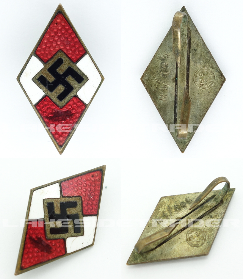 Hitler Youth Leader Visor Cap Badge by RZM M1/145