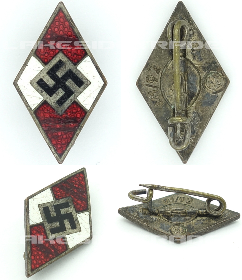 Hitler Youth Membership Pin by RZM M1/92