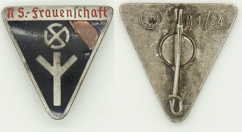 Women’s “Deutsches Frauenwerk” Membership Pin by RZM M1/34