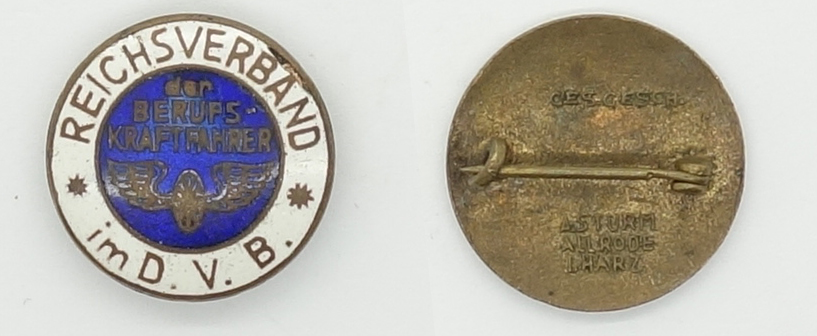 Reichsverband der Berufs Kraftfahrer im D.V.B Pin