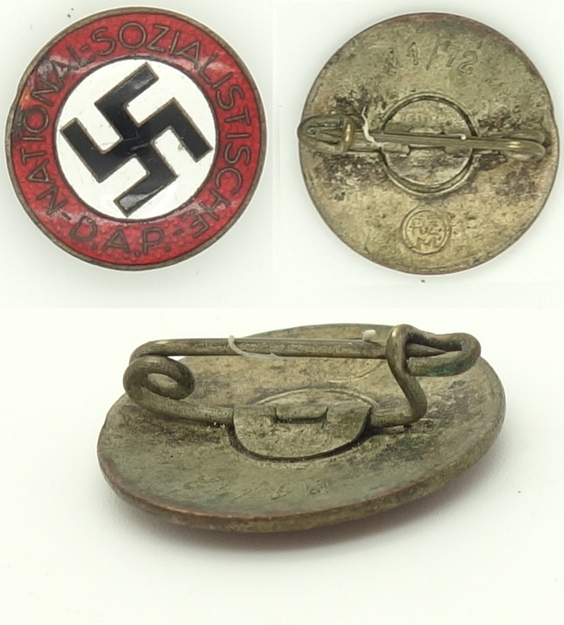 NSDAP Membership Pin by RZM M1/72