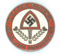 RAD “N.S.-Arbeitsdienst Abtlg. 4/305 Braunschweig” Badge 1937