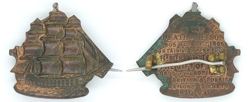 H.M.S. Victory Nelson’s Centenary Badge 1905