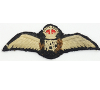 WWII Canadian RCAF padded Pilot Wings 