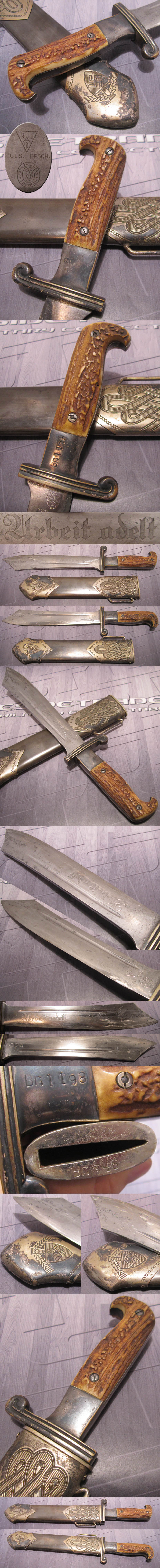 Rare Early Full Stag Eickhorn RAD EM Dagger