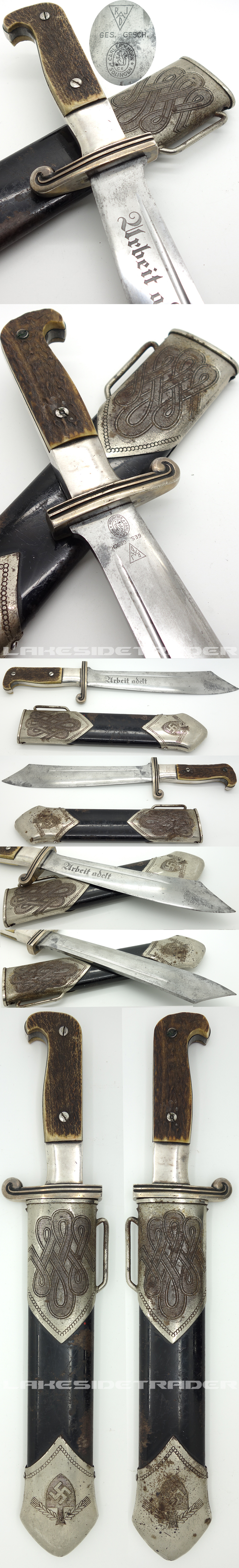 Rare Early Full Stag Eickhorn RAD EM Dagger