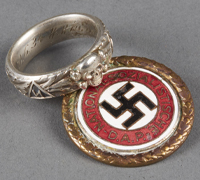 Michael Glasers SS Honor Ring & Golden Party Badge