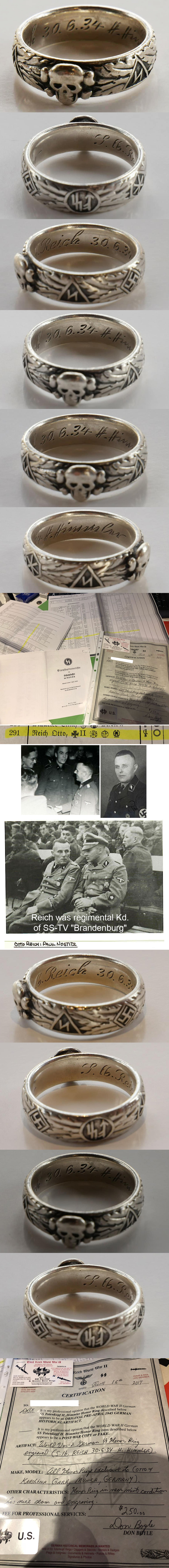 SS Honor Ring - SS-Oberführer Otto Reich 1934