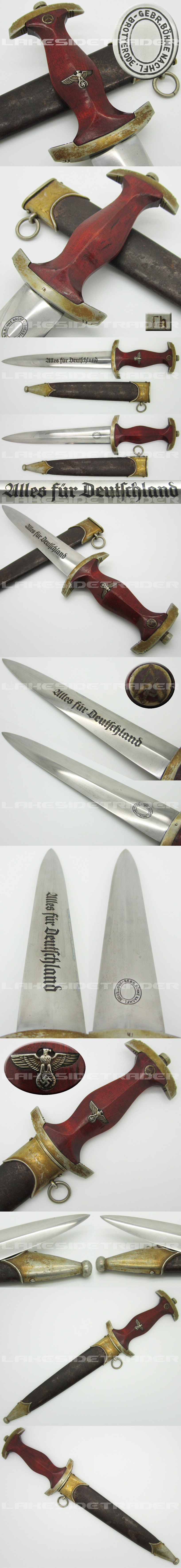 Early SA Dagger by Gebr. Bohme Nachfl.- Brotterode