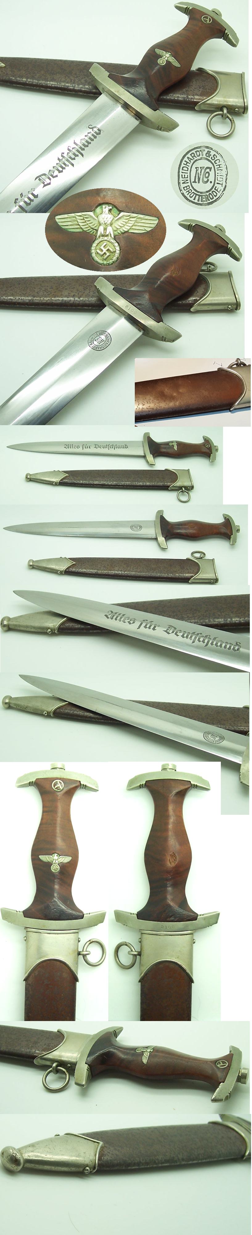 Early Neidhardt & Schmidt SA Dagger with Tiger-Stripe Grip