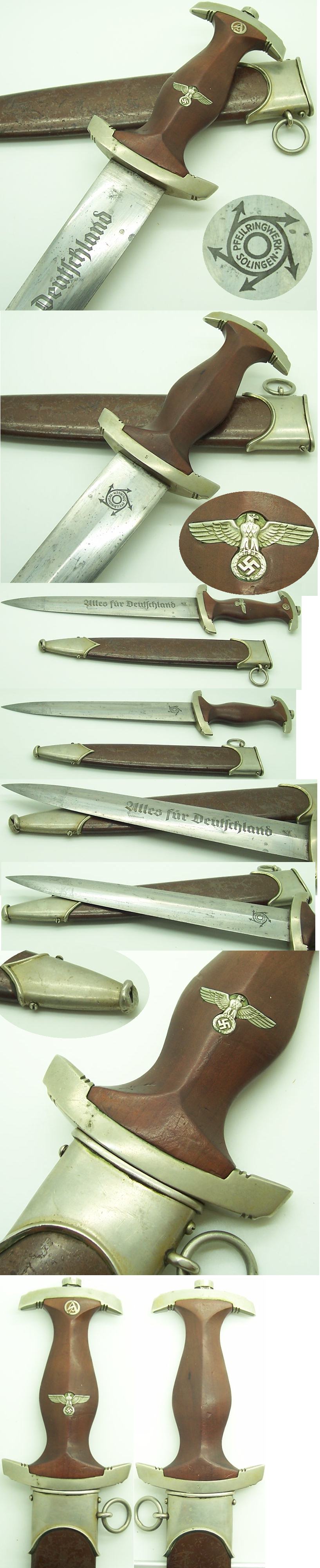 Rare Early SA Dagger by Pfeilringwerk