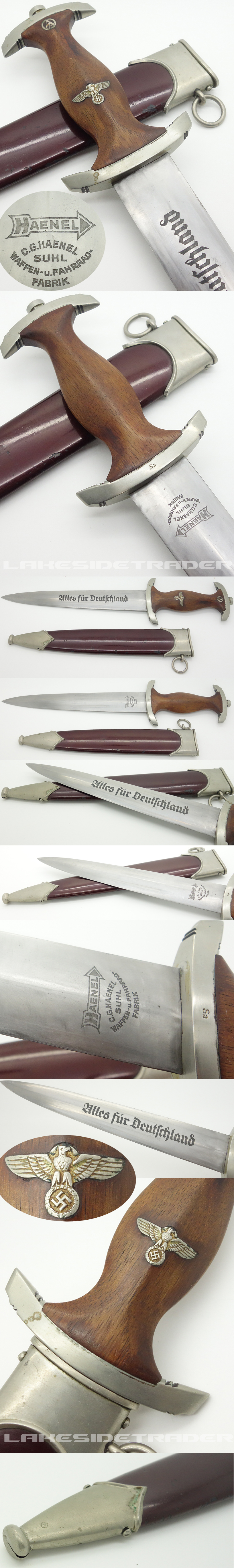 Early SA Dagger by Haenel with a unique blade