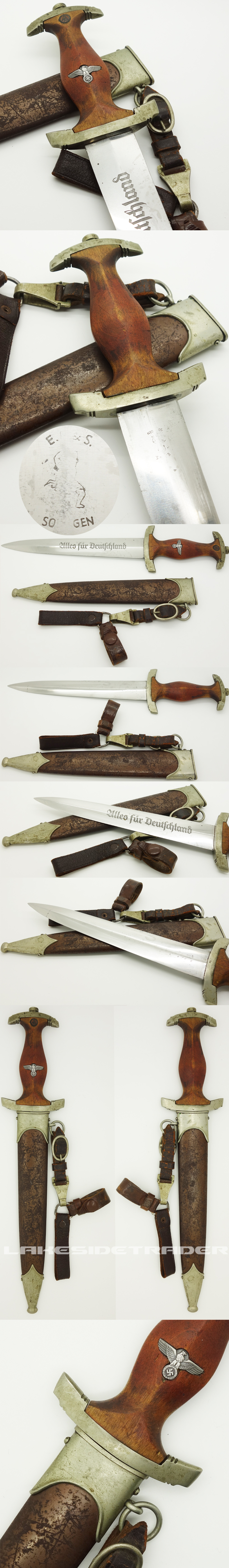 SA Ground Röhm Dagger by E.P.&S. w 3pc Hanger