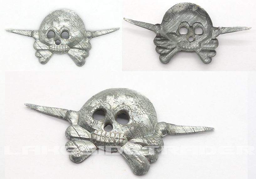 Unissued Panzer Collar Tab Skull