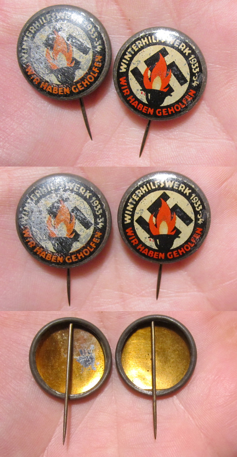 2 WHW Stick Pins 1933-34