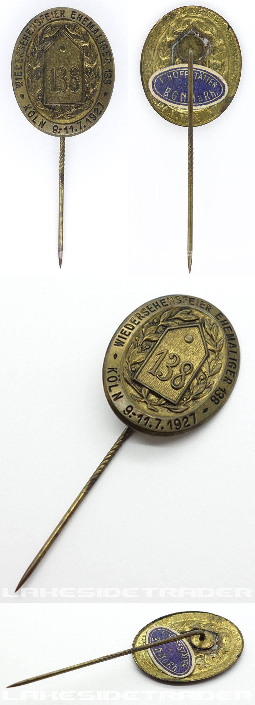 Tagged - Reunion Party Stickpin by Hoffstatter & Bonn 1927