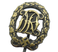Stickpin - DRL Sports Badge in Bronze by W. Jena