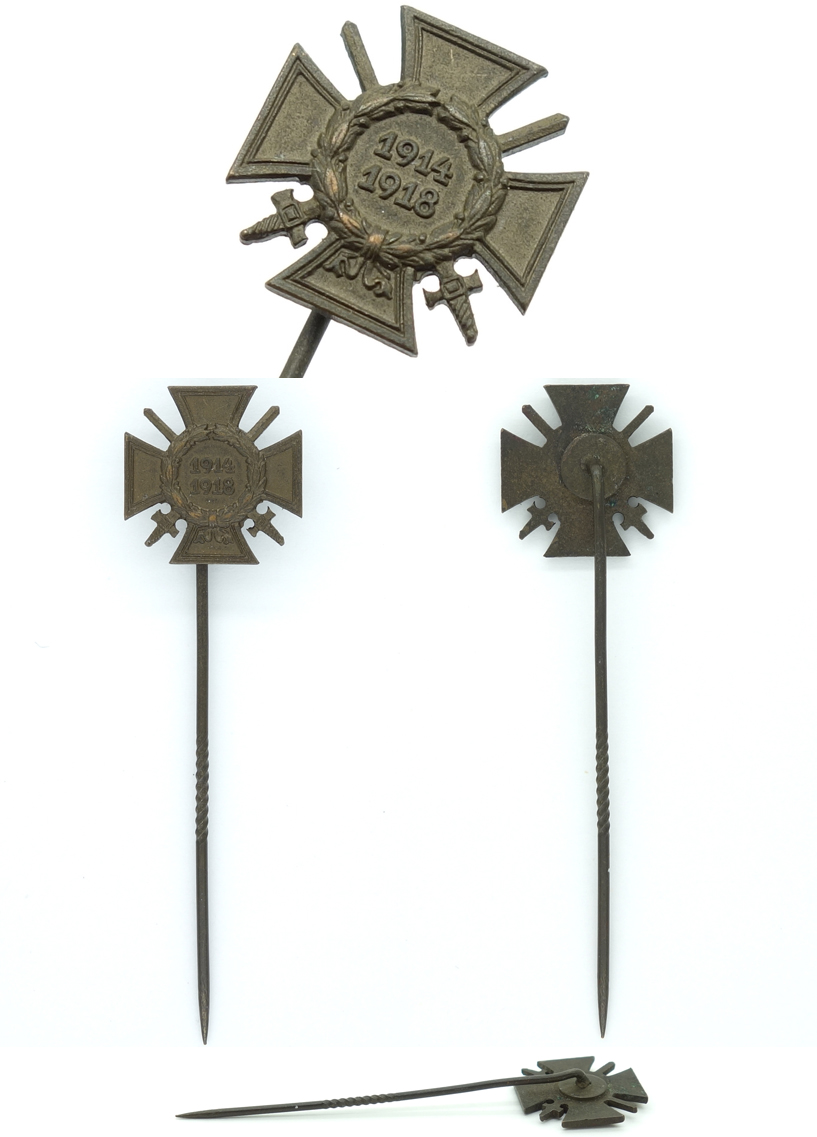 Stickpin - Honor Cross of the World War 1914/1918 with Swords