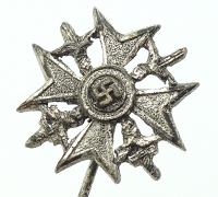 Stickpin - Silver Spanish Cross with Swords 