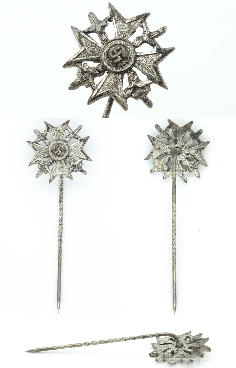 Stickpin - Silver Spanish Cross with Swords 