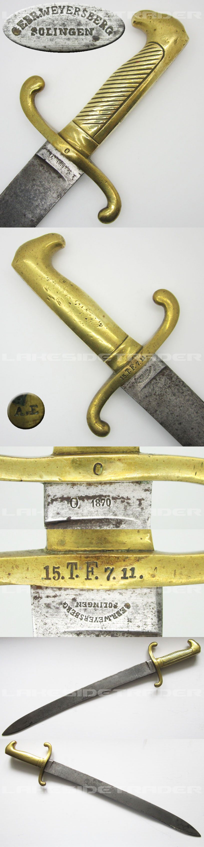 Prussian M1864 Faschinenmesser Artillery Short Sword