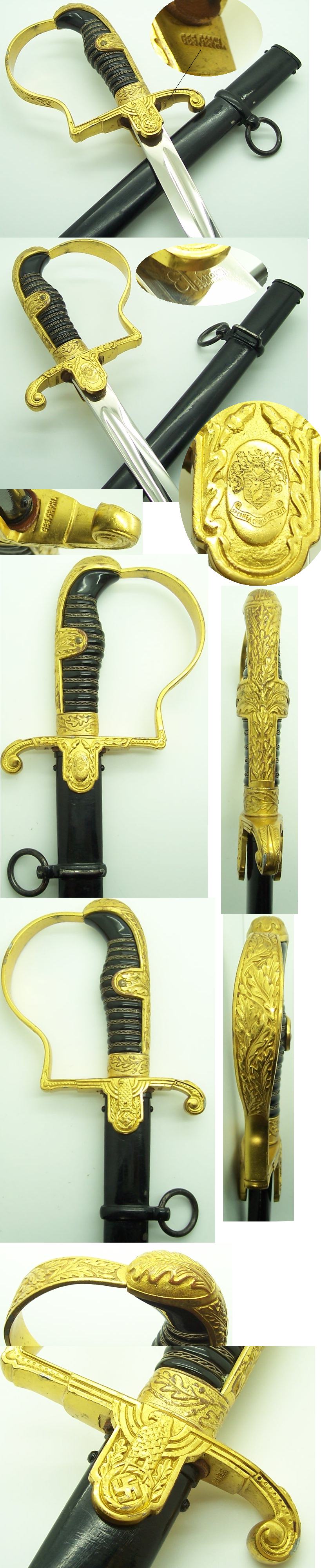 Personalized Eickhorn Wrangel Pattern Field Marshal Sword