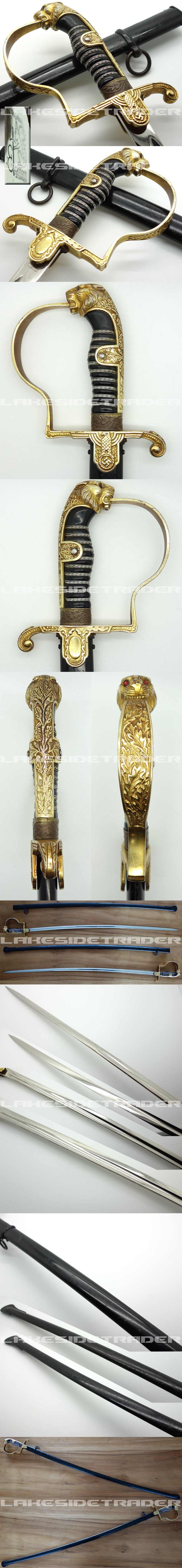 Army Officers Leopard Head Sword by Eickhorn