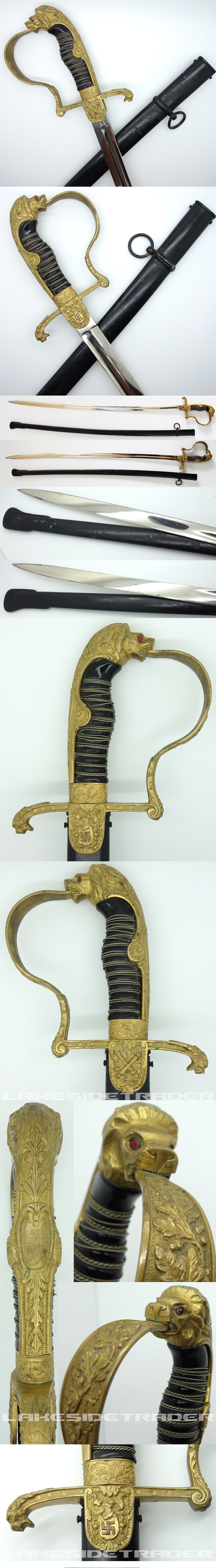 Interesting Clemen & Jung Lion-head Army Artillery Sword